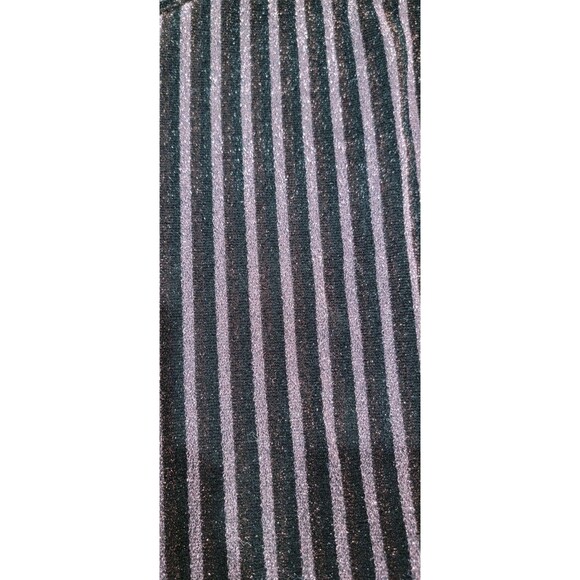 Fleur Du Mal Mitered Long Sleeve Body Midi Dress Striped Glitter Size Large - Picture 11 of 12